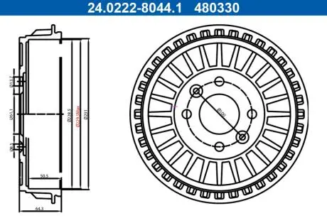 Гальмівний барабан ATE 24.0222-8044.1