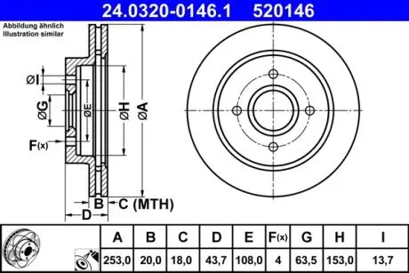 Гальмівні диски ATE 24032001461