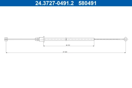 Трос стояночного гальма (515мм) MERCEDES E T-MODEL (S211), E (VF211), E (W211) 1.8-6.3 03.02-07.09 ATE 24372704912