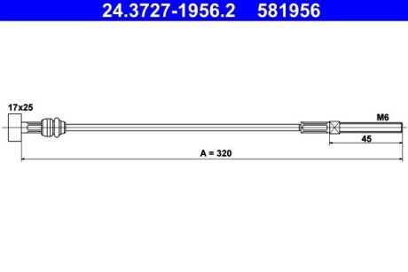 Трос ручного тормоза ATE 24372719562