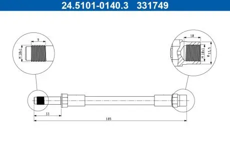 Гальмівний шланг ATE 24.5101-0140.3
