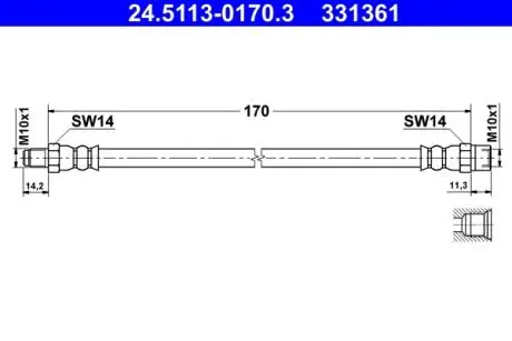 Przewвd hamul. 83.6104-0170.3 ATE 24511301703