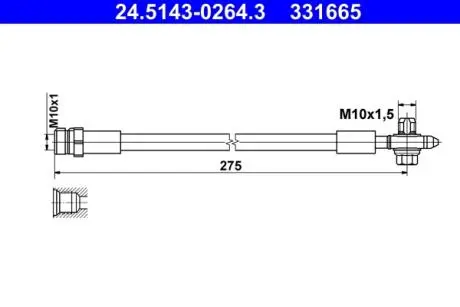 Гальмівний шланг ATE 24.5143-0264.3