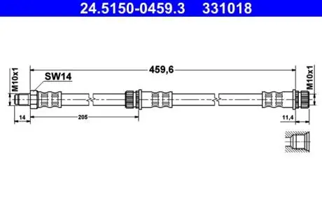 Шланг тормозной ATE 24515004593