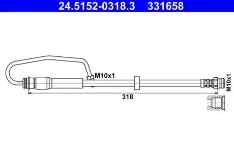 Гальмівний шланг ATE 24.5152-0318.3