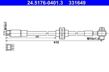 Гальмівний шланг ATE 24.5176-0401.3