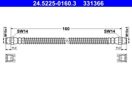 Шланг гальмівний ATE 24522501603