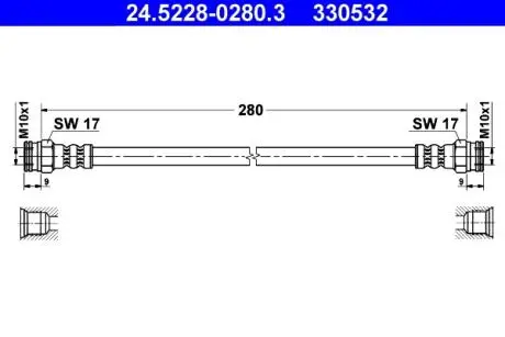 Шланг гальмівний ATE 24522802803