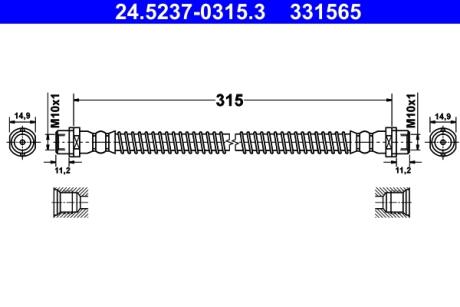 PRZEWУD HAM 24.5237-0315.3 VW AMAROK 2.0TSI 10-, 2.0TDI 10- TYЈ ATE 24523703153