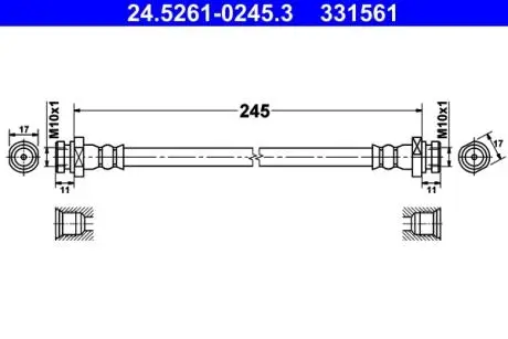 PRZEWУD HAM. HYUNDAI I10 13- ATE 24526102453