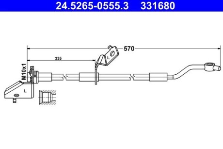 Тормозной шланг (передний) Kia Sportage 10- ATE 24526505553