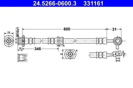 Шланг тормозной ATE 24526606003