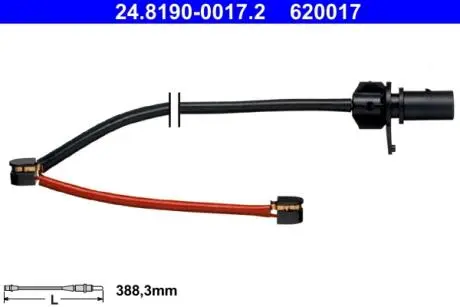 Датчик зносу гальмівних колодок передн AUDI A4 B7, A4 B8, A5, R8, R8 SPYDER 4.2/5.2 02.06-08.15 ATE 24819000172