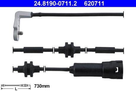 (2шт.на маш.)Датчик гальм.колодок перед. Opel Omega B ATE 24819007112