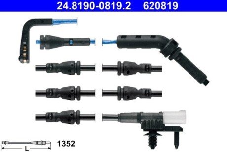 Датчик зносу гальмівних колодок (передніх) Land Rover Defender/Discovery/Range Rover 12- (L=989mm) ATE 24.8190-0819.2