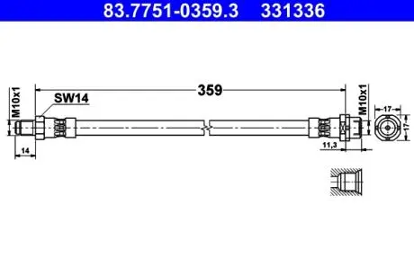 Гальмівний шланг ATE 83.7751-0359.3