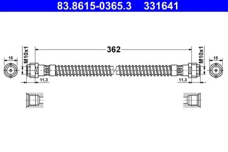Тормозной шланг ATE 83.8615-0365.3