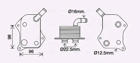 Радиатор масляный VW PASSAT (2001) 2.0 (выр-во AVA) AVA COOLING AI3414