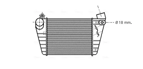 Интеркулер Audi A3 (96-)/Seat Leon (02-)/Skoda Octavia (01-)/VW Golf (96-) 1.8T, AVA COOLING AI4185