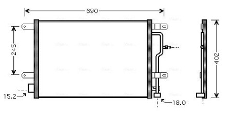 Конденсор кондиціонера COND AUDI A4 03- ALL (Ava) AVA COOLING AI5199