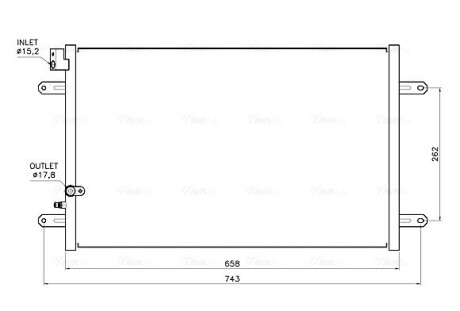 Радіатор кондиціонера Audi A6 2.0-5.2 04-11 AVA COOLING AI5458