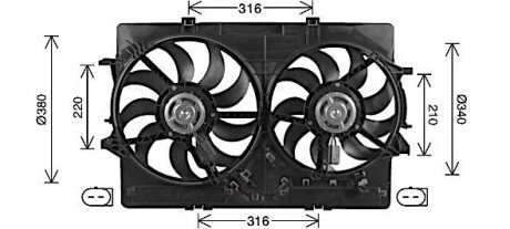 Вентилятор, охлаждение двигателя AVA COOLING AI7522