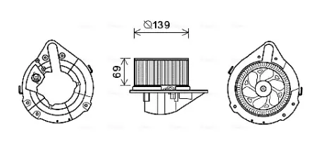 AVA AUDI Вентилятор салону 80 B4 91-, Audi A4 AVA COOLING AI8372
