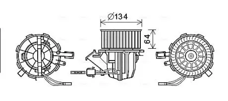 Вентилятор отопителя салона AUDI A4 08>15 / A5 09>12/11 / Q5 08>12/12 AVA COOLING AI8391