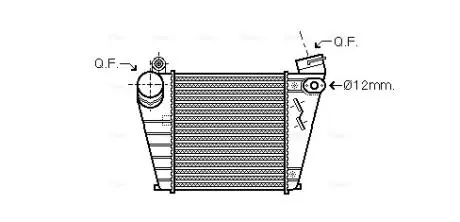 Інтеркулер AUDI A3, SEAT LEON, TOLEDO II, SKODA OCTAVIA I, VW BORA, BORA I, GOLF IV ASZ 08.00-06.06 AVA COOLING AIA4200