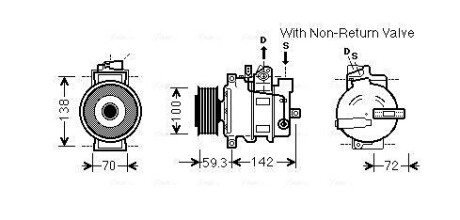 Компресор кондиціонера Audi A4 1.6-3.0 00-04 AVA COOLING AIAK334