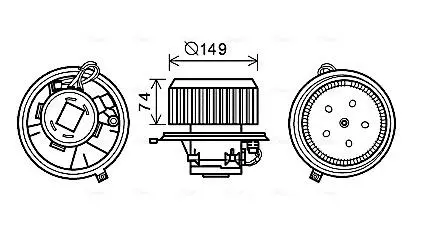 Вентилятор салону ALFA ROMEO 147, 156, GT 1.6-3.2 02.97-09.10 AVA COOLING AL8138