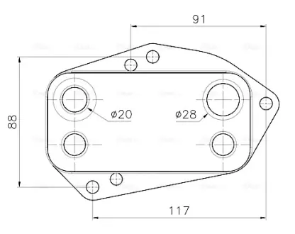 Масляний радіатор (107x96x160мм, алюміній) LAND ROVER FREELANDER I 204D3 11.00-10.06 AVA COOLING AU3349