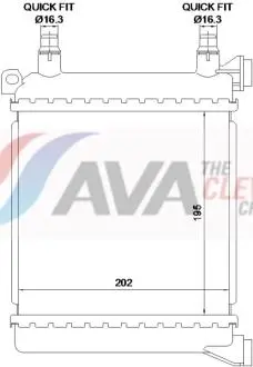 Радіатор, Система охолодження двигуна AVA COOLING BW2656