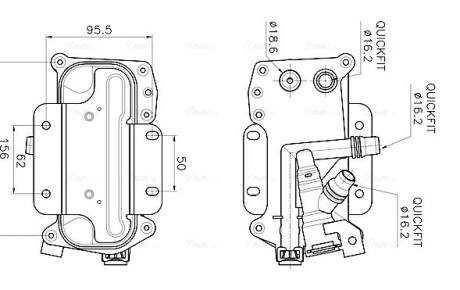 Радіатор масляний BMW 5 (F10/F11) 2.0 N20 11-17 (теплообмінник) AVA COOLING BW3626