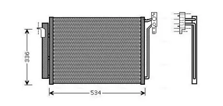 Конденсатор кондиціонера (з осушувачем) BMW X5 (E53) 3.0-4.8 01.00-10.06 AVA COOLING BW5281D