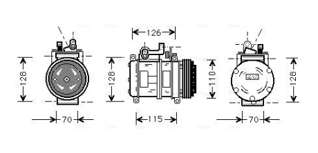 Компресор кондиціонера BMW 3 (E46)/5 (E39)/7 (E38) 2.0-4.9 95-07 AVA COOLING BWAK227