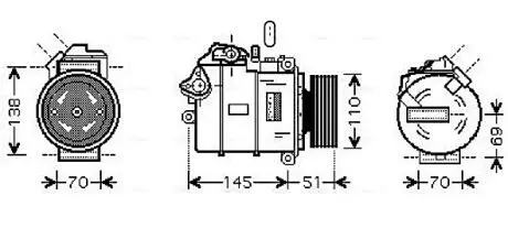 AVA BMW Компресор кондиціонера 3 (E90) 04- AVA COOLING BWAK320