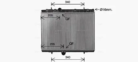 Радіатор охолодження двигуна Peugeot C4 (14-), 3008 (13-) AVA AVA COOLING CN2334