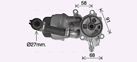 Радиатор масляный CITROEN/FIAT/FORD/VOLVO в сборе (Ava) AVA COOLING CN3307H (фото 1)