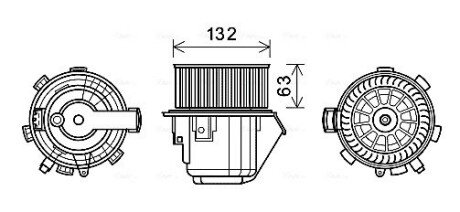 Вентилятор отопителя салона Peugeot 407 (04-), Citroen C5 (08-) AVA AVA COOLING CN8298