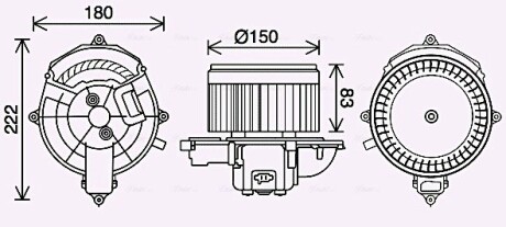 Вентилятор обігрівача салону PSA Berlingo Partner II AC+ AVA AVA COOLING CN8310