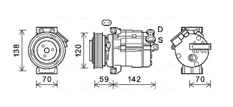 Компресор кондиціонера CHEVROLET CAPTIVA, OPEL ANTARA A 12.10- AVA COOLING CTK063