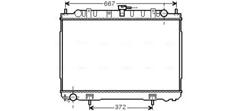 Радиатор, охлаждение двигателя AVA COOLING DN2241