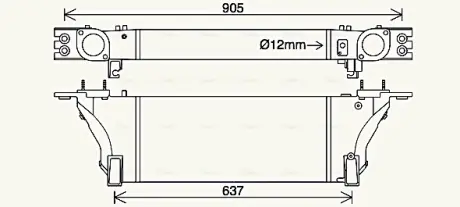 Радіатор інтеркулера Nissan Pathfinder/NP300 Navara 3.0dCi 10- AVA COOLING DN4455