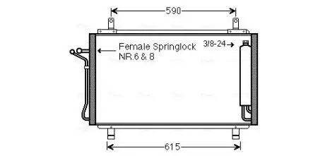 Конденсатор кондиціонера (з осушувачем) NISSAN 350Z 3.5 09.02-12.09 AVA COOLING DN5329D