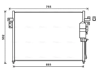 Конденсатор кондиціонера (з осушувачем) NISSAN NAVARA NP300, PATHFINDER III 3.0D 02.10- AVA COOLING DN5404D