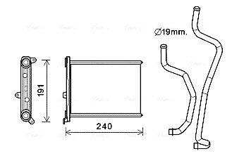 Радіатор обігрівача салону Nissan Juke (11-19) 1.6i, Leaf (11-17) AVA AVA COOLING DN6417