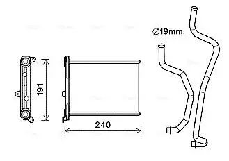 Радіатор обігрівача салону Nissan Juke (11-19) 1.6i, Leaf (11-17) AVA AVA COOLING DN6417