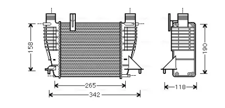 Интеркулер Renault Clio (06-), Modus (05-)/Nissan Note (04-), Juke (11-) 1.2i, 1 AVA COOLING DNA4356