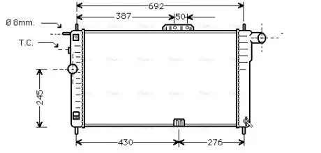 Радиатор охлаждения DAEWOO NEXIA 15 MT - AC 94- (трубчато-пластинчатый)) (AVA) AVA COOLING DWA2001